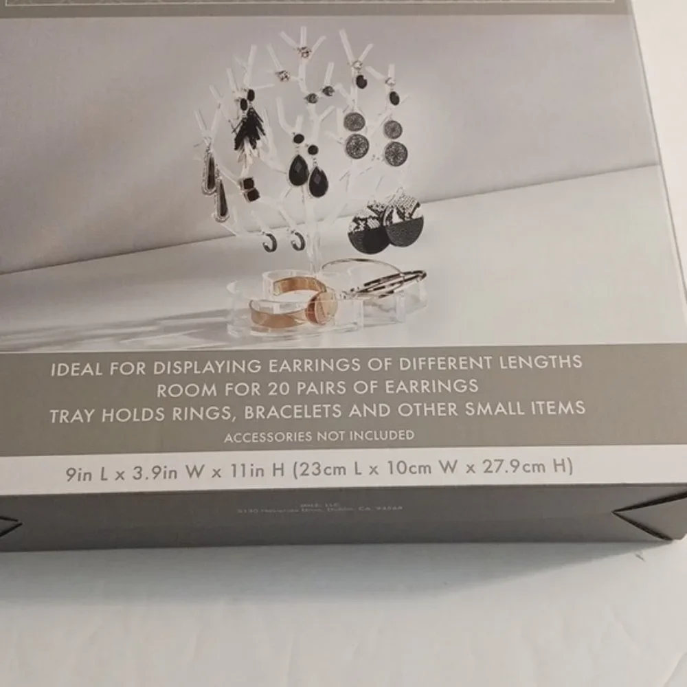 Jewelry Tree Tray Clear for rings, earrings, bracelets, necklaces & small items